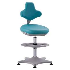 Bimos 9101-6914. Lab chair Labster 3 glider and foot ring, imitation leather mint