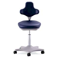 Bimos 9103-6902. Lab chair Labster 2 with castors, imitation leather blue