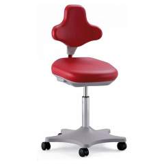 Bimos 9103-6903. Lab chair Labster 2 with castors, imitation leather red