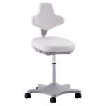 Bimos 9103-6907. Lab chair Labster 2 with castors, imitation leather white