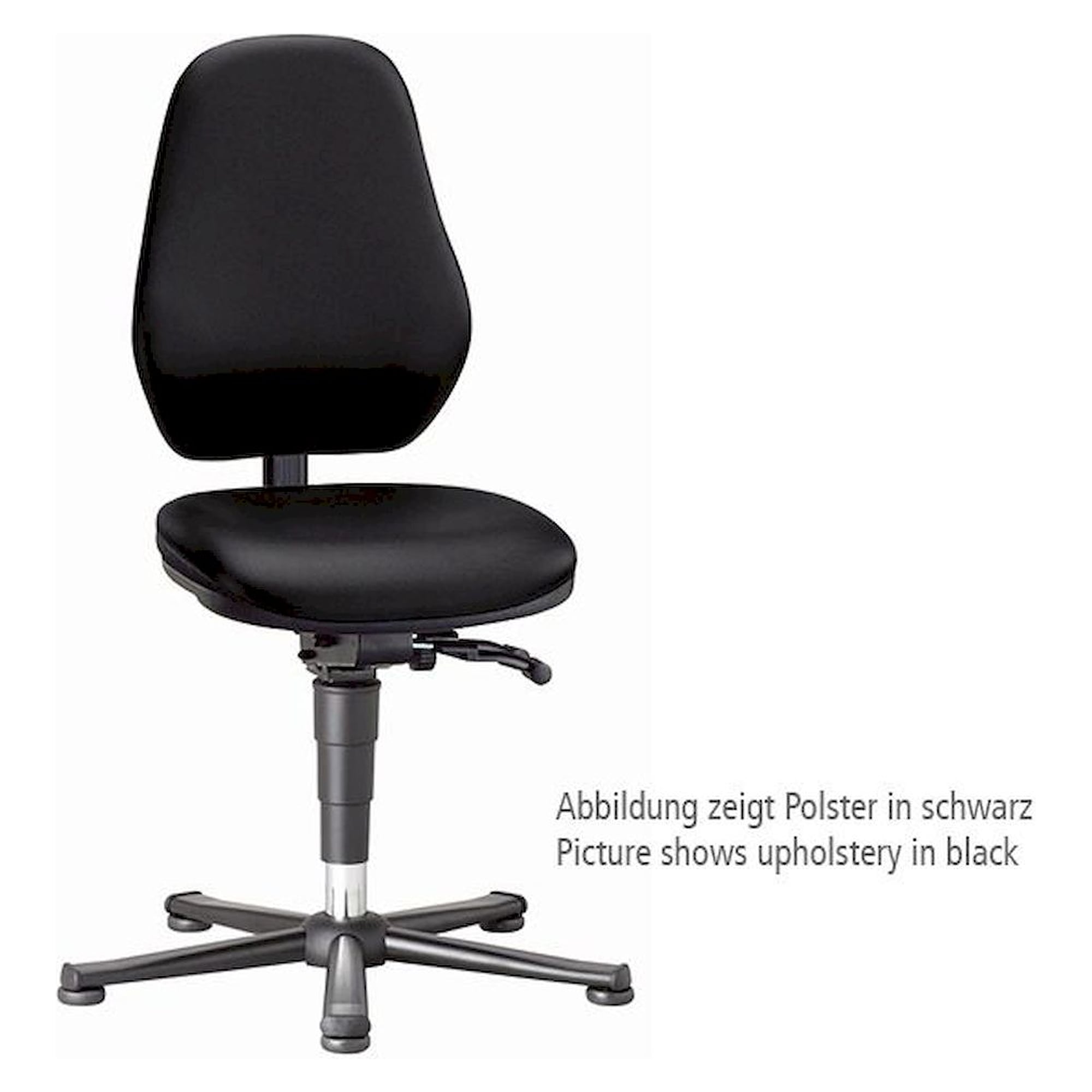 Bimos 9130-6911. Laborstuhl Basic 1 mit Gleiter, Kunstleder grau, Lehne 430 mm