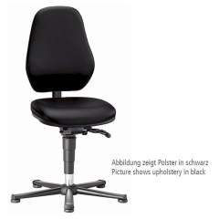Bimos 9130-6911. Laboratory chair Basic 1 with glider, imitation leather grey, backrest 430 mm