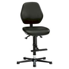 Bimos 9131-2571. Laboratory chair Basic 3, with glider and climbing aid, black imitation leather, backrest 430 mm