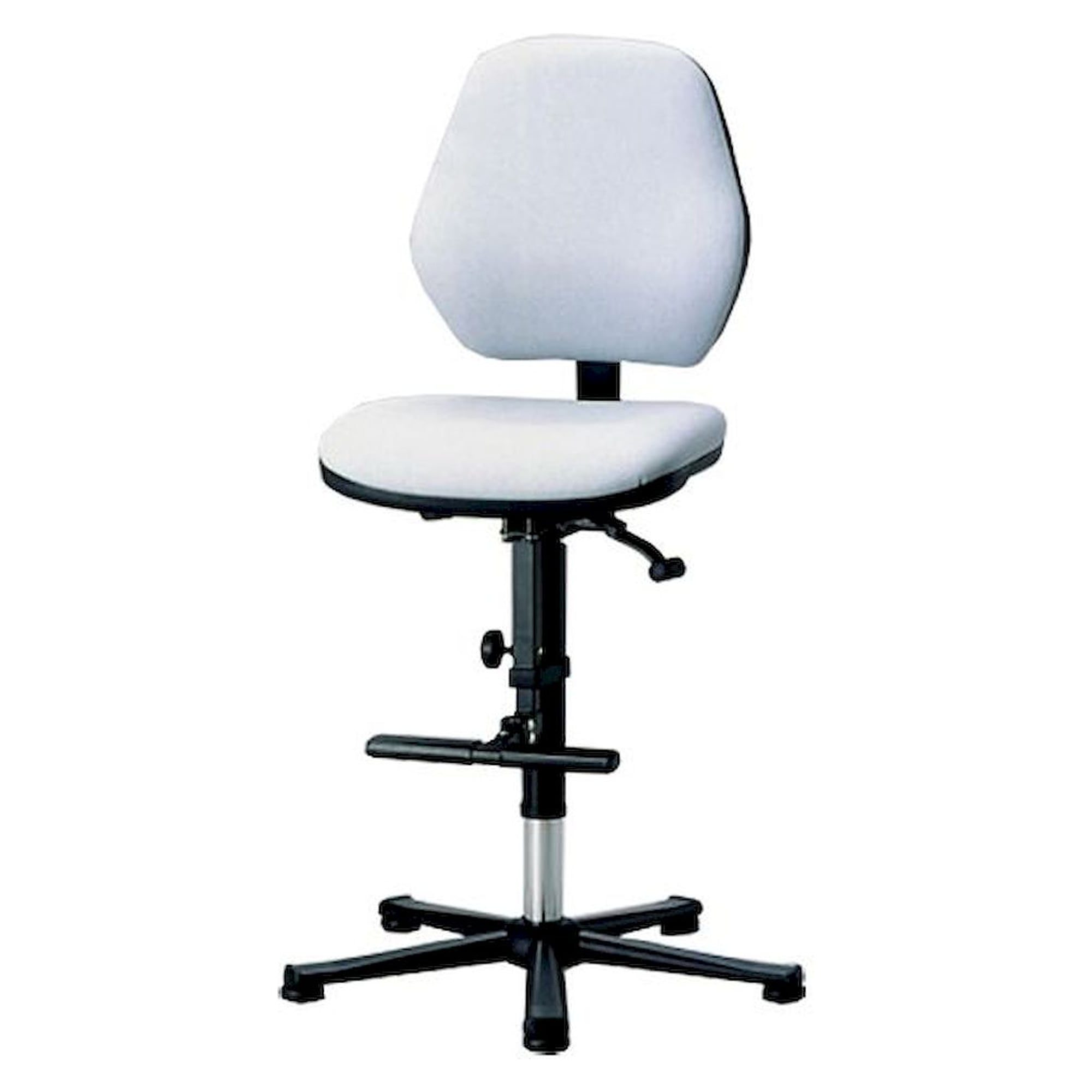 Bimos 9131-6911. Laboratory chair Basic 3, with glider and climbing aid, grey imitation leather, backrest 430 mm