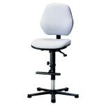 Bimos 9131-6911. Laboratory chair Basic 3, with glider and climbing aid, grey imitation leather, backrest 430 mm