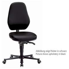 Bimos 9133-2571. Laboratory chair Basic 2 with castors, black imitation leather, backrest 430 mm