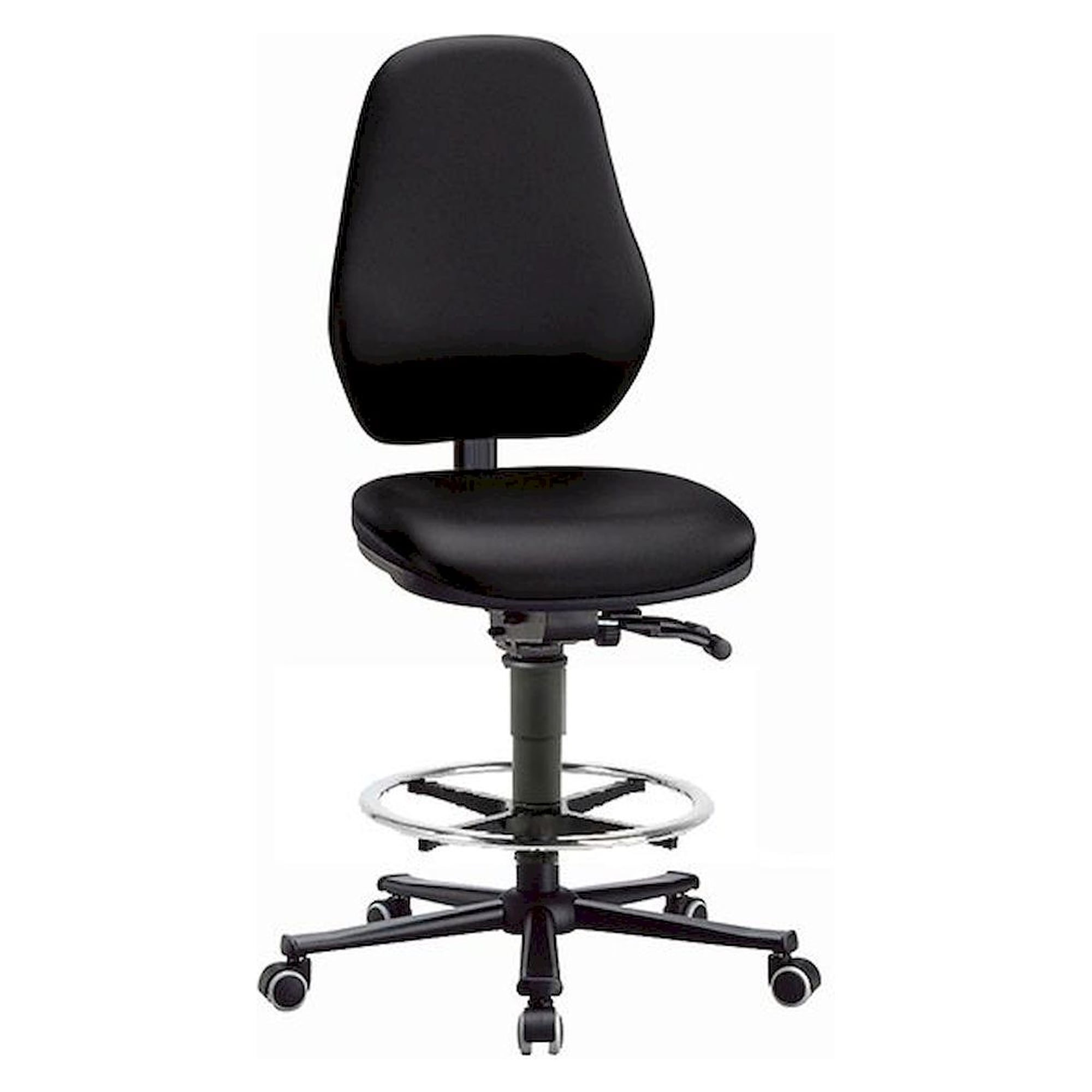 Bimos 9134-2571. Laborstuhl Basic 2 mit Rollen, Kunstleder schwarz, Lehne 530 mm