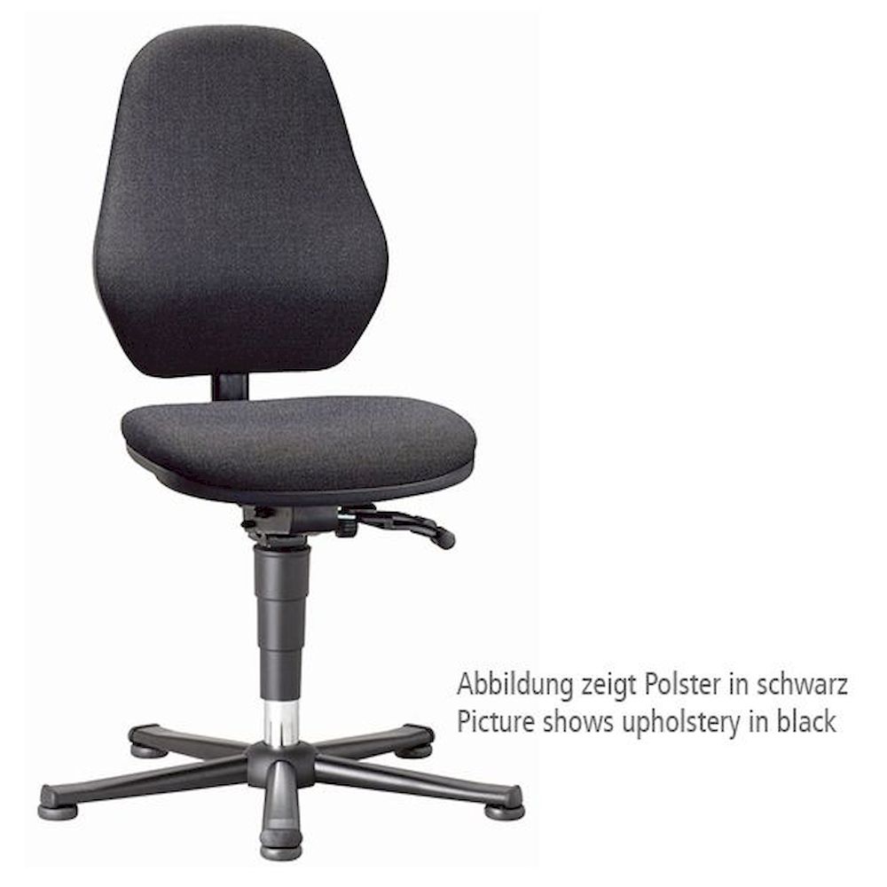 Bimos 9135-6801. Laborstuhl Basic 1 mit Gleiter, Synchrontechnik, Stoff Duotec schwarz, Lehne 530 mm