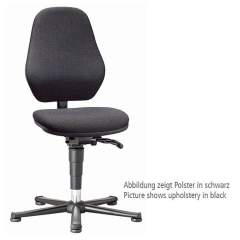 Bimos 9135-6801. Laboratory chair Basic 1 with glider, synchronous technology, fabric Duotec black, backrest 530 mm
