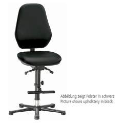Bimos 9136-2571. Laboratory chair Basic 3, with glider and climbing aid, black imitation leather, backrest 530 mm - Synchrontechnik
