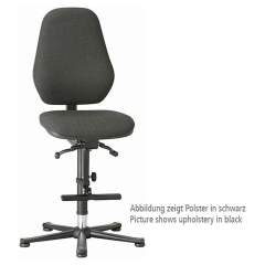 Bimos 9137-6811. Laboratory chair Basic 3, with glider and climbing aid, fabric Duotec grey, backrest 530 mm