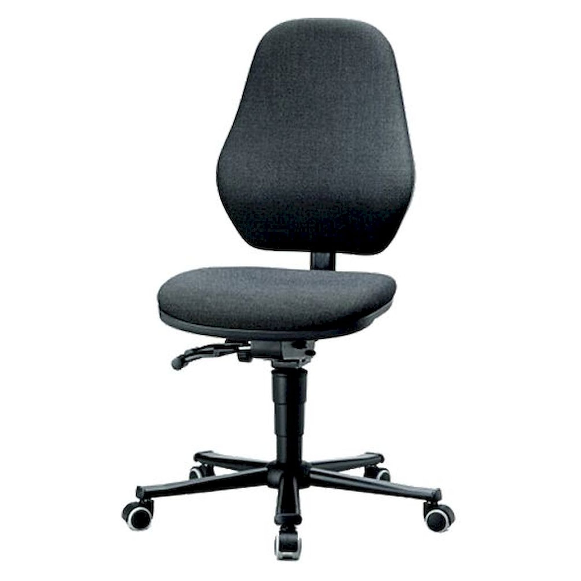 Bimos 9138-6801. Laborstuhl Basic 2 mit Rollen, Stoff Duotec schwarz, Lehne 530 mm - Synchrontechnik