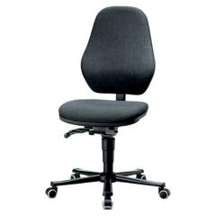 Bimos 9138-6801. Laboratory chair Basic 2 with castors, fabric Duotec black, backrest 530 mm - Synchrontechnik