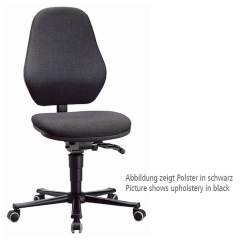 Bimos 9138-6802. Laboratory chair Basic 2 with castors, fabric Duotec blue, backrest 530 mm - Synchrontechnik