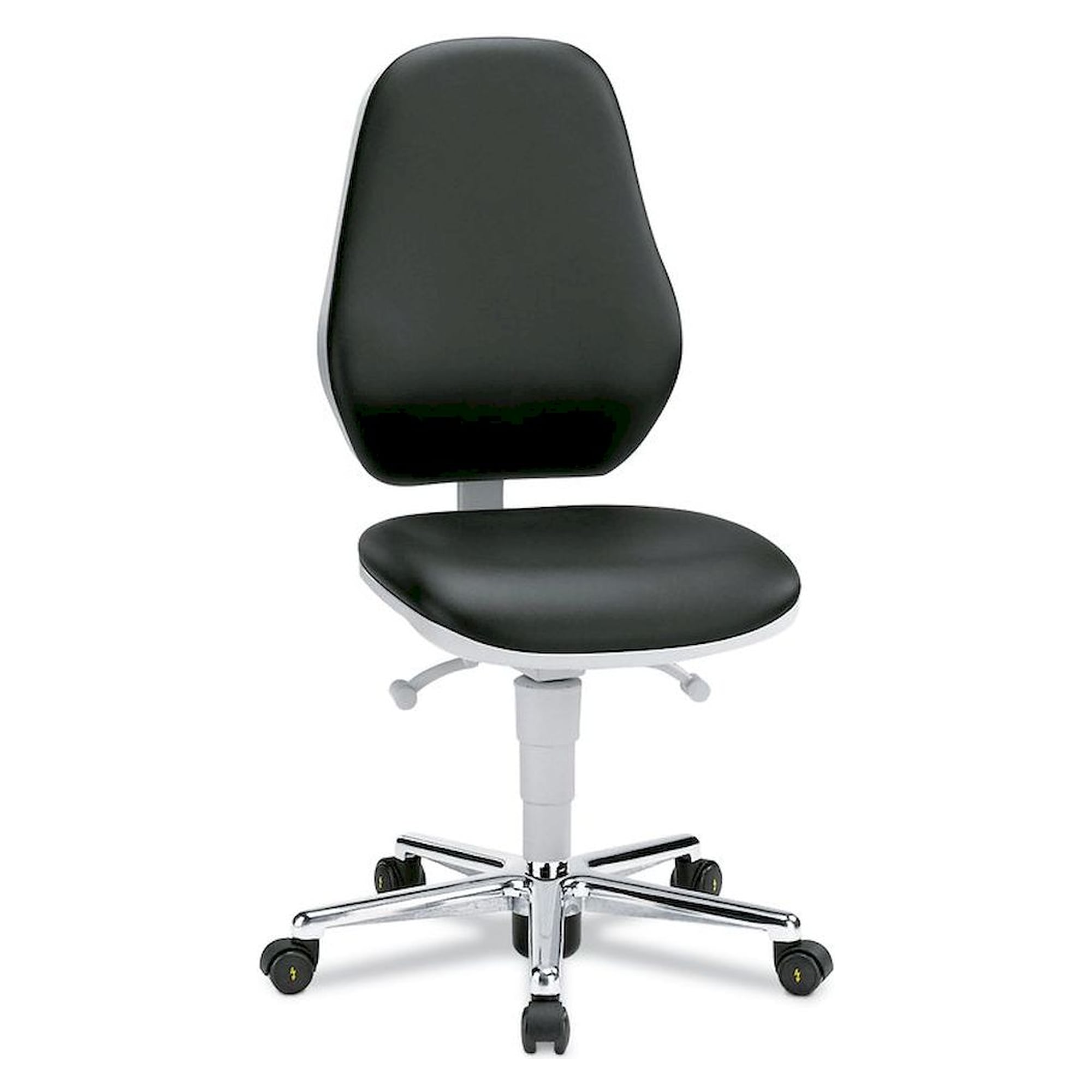 Bimos 9142-2571-3239. Cleanroom ESD work chair Basic 2 Plus with castors, artificial leather Skai black