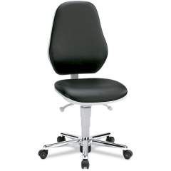 Bimos 9142-2571-3239. Cleanroom ESD work chair Basic 2 Plus with castors, artificial leather Skai black