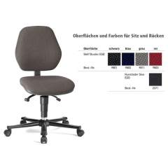 Bimos 9151E-9811-3218. ESD chair Basic 2 Plus with castors, fabric Duotec grey, backrest 430 mm