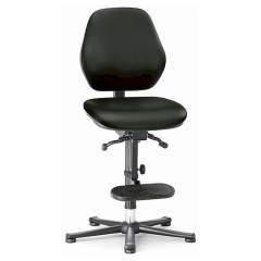 Bimos 9152E-2571. ESD chair Basic 3, glider, ascent aid, permanent contact, imitation leather black, backrest 430 mm