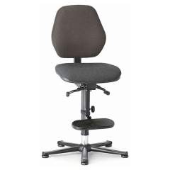 Bimos 9152E-9801-3218. ESD chair Basic 3 Plus, glider, ascent aid, permanent contact, fabric Duotec black, backrest 430 mm
