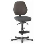 Bimos 9152E-9811. ESD chair Basic 3, glider, ascent aid, permanent contact, fabric Duotec grey, backrest 430 mm