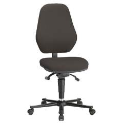 Bimos 9155E-9801-3218. ESD Stuhl Basic 2 Plus mit Rollen, Stoff Duotec schwarz, Permanentkontakt und Sitzneigung, Lehne 530 mm