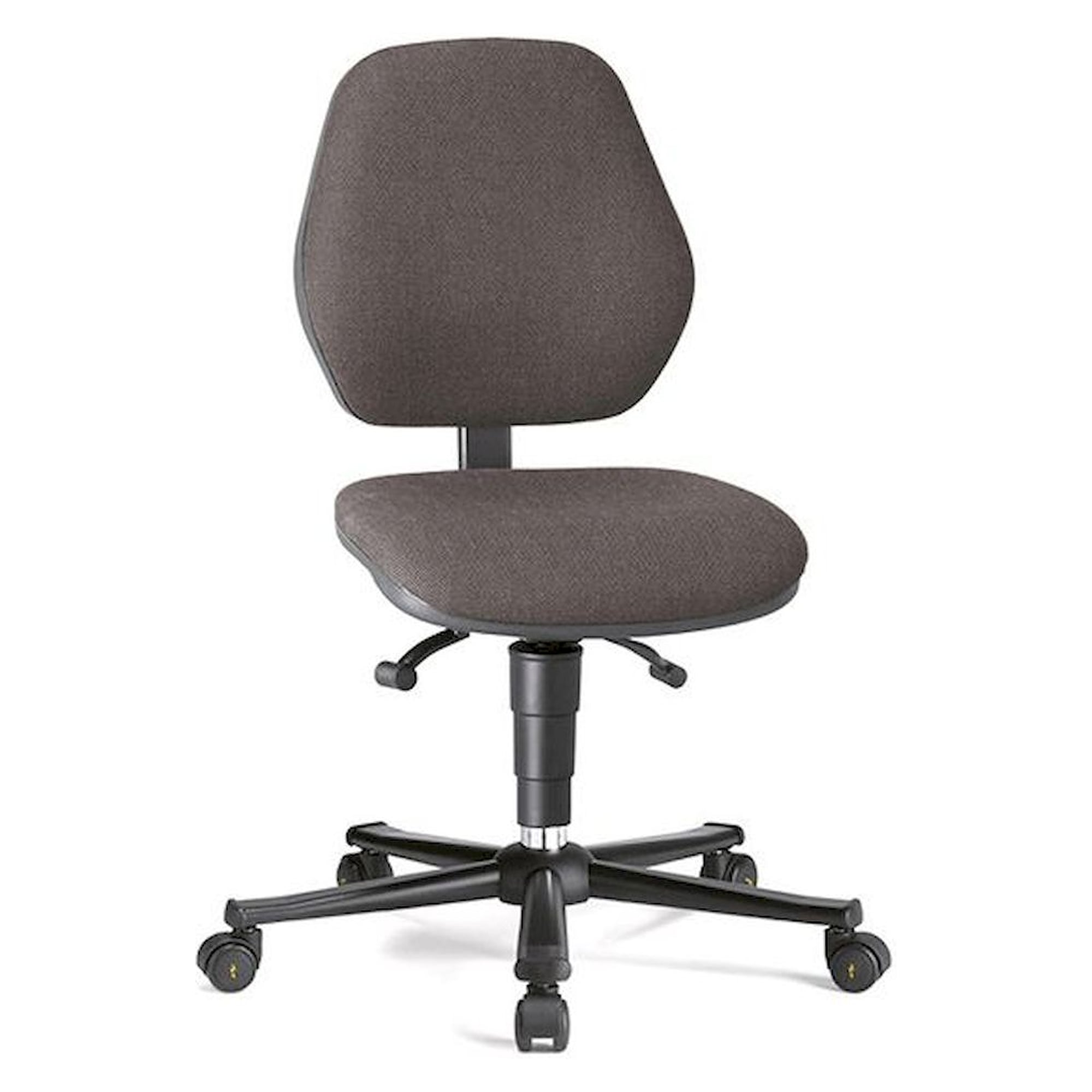 Bimos 9155E-9811-3218. ESD chair Basic 2 Plus with castors, fabric Duotec grey, permanent contact and seat inclination, backrest 530 mm