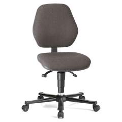 Bimos 9155E-9811-3218. ESD chair Basic 2 Plus with castors, fabric Duotec grey, permanent contact and seat inclination, backrest 530 mm