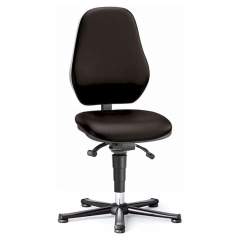 Bimos 9157E-2571. ESD chair Basic 1 with glides, Synchrontechnik, imitation leather Skai black, backrest 530 mm