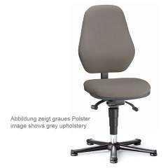 Bimos 9157E-9802. ESD chair Basic 1 with glides, synchronous technology, fabric Duotec blue, backrest 530 mm