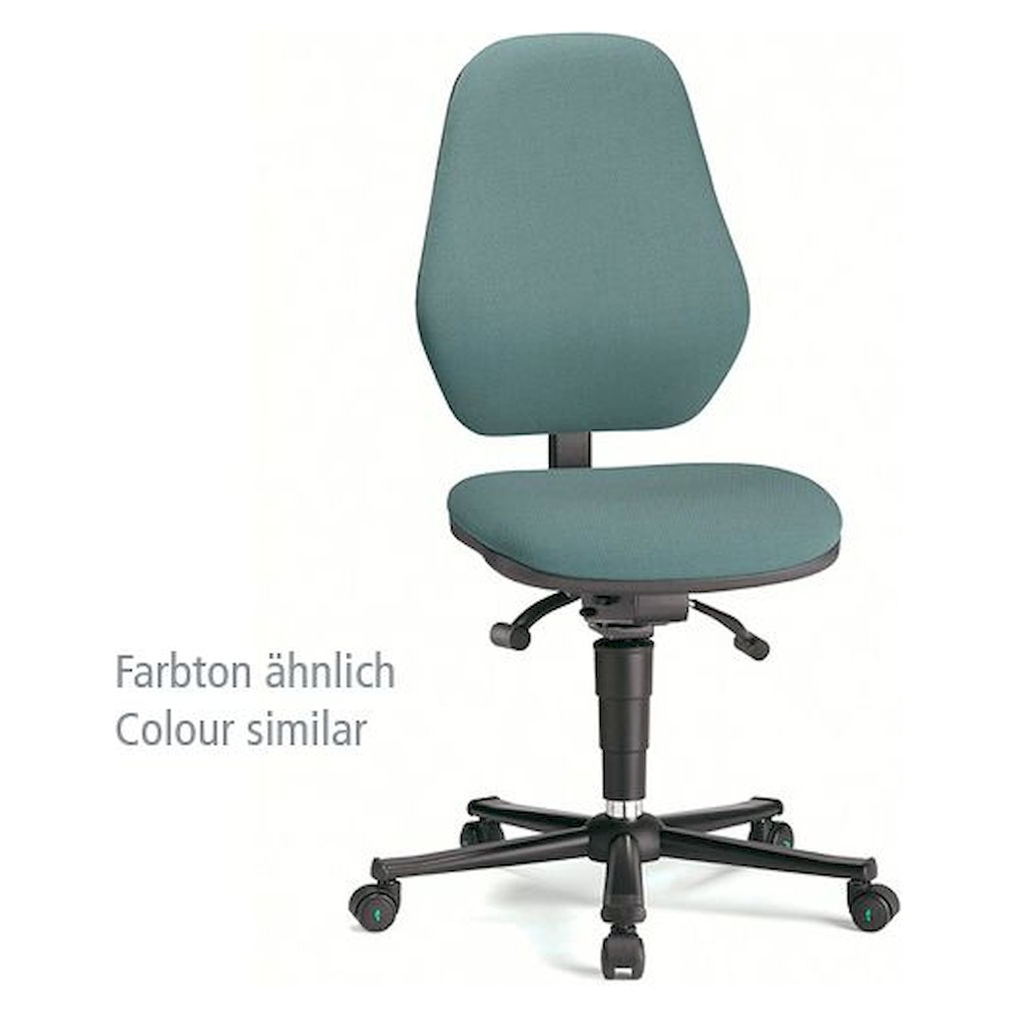 Bimos 9158E-9802-3218. ESD Chair Basic 2 Plus with castors, fabric Duotec blue, synchronous technology and weight adjustment, backrest 530 mm