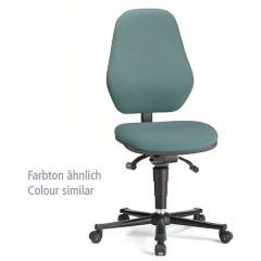 Bimos 9158E-9802-3218. ESD Stuhl Basic 2 Plus mit Rollen, Stoff Duotec blau, Synchrontechnik und Gewichtsregulierung, Lehne 530 mm