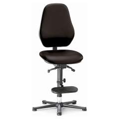 Bimos 9159E-2571. ESD chair Basic 3, glider/mounting aid, synchronous technology and weight regulation, black imitation leather, backrest 530 mm