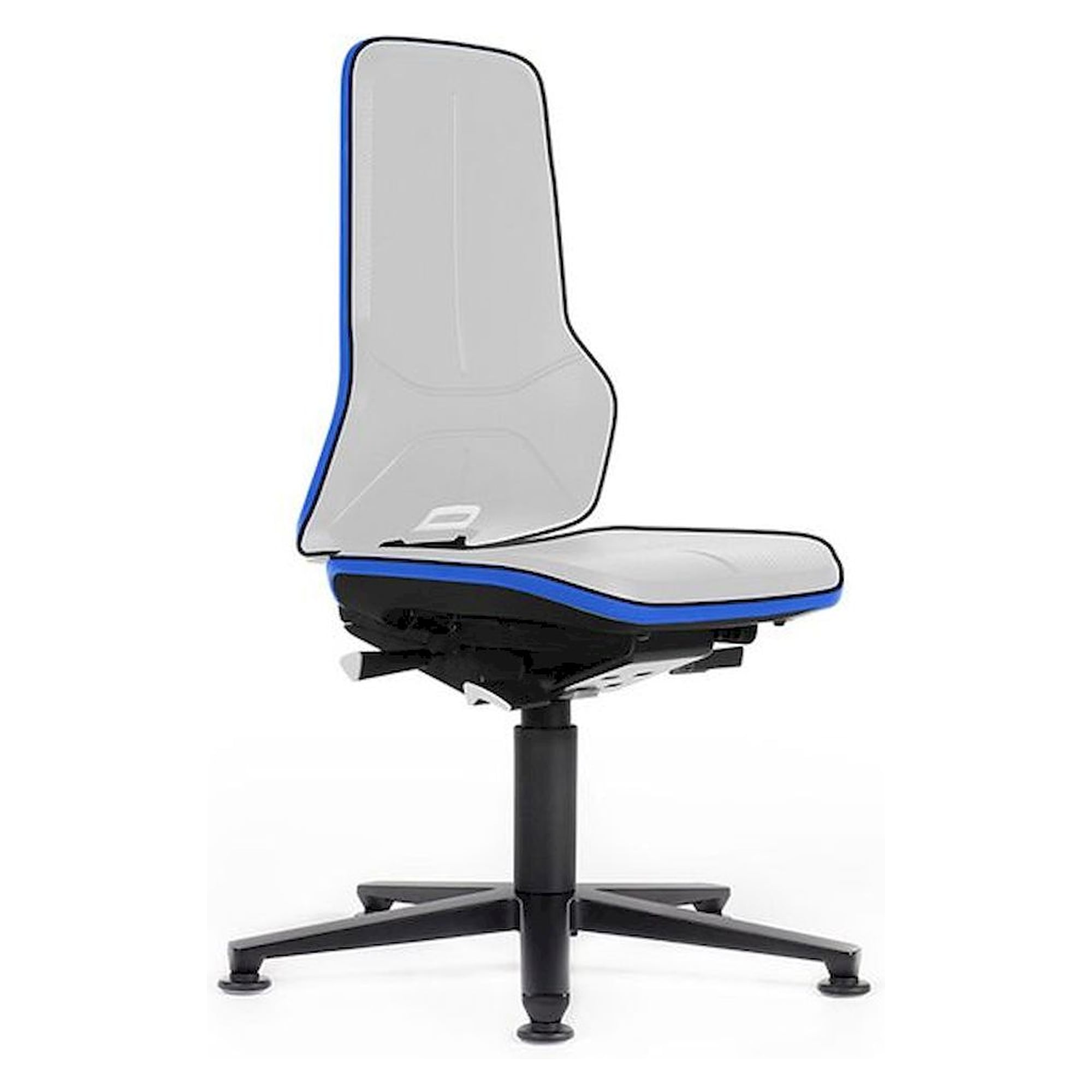 Bimos 9560E-9999-3277. ESD Stuhl Neon 1 mit Gleiter, Flexband blau, Permanentkontakt