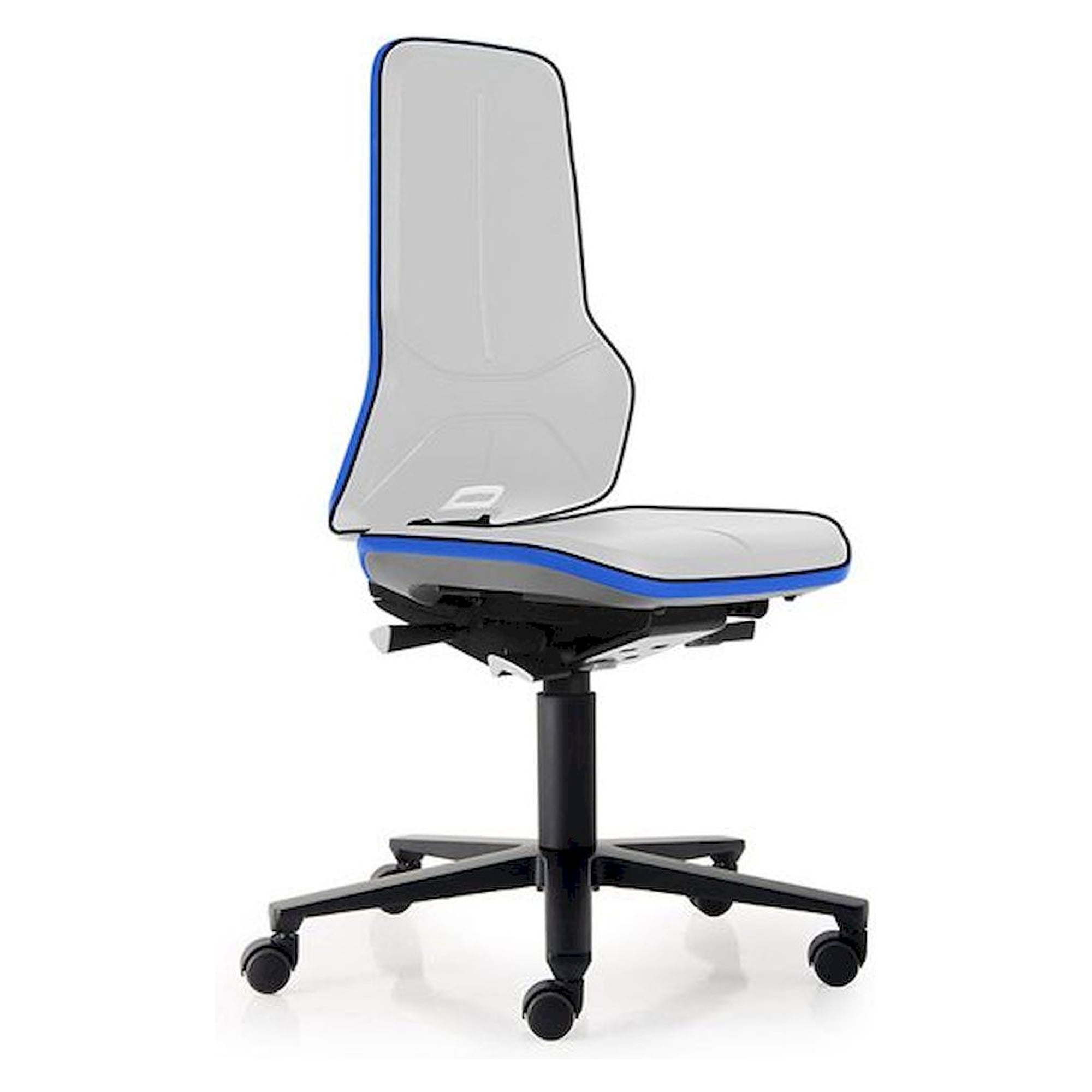 Bimos 9563-9999-3277. Neon 2 Arbeitsstuhl mit Rollen Flexband blau, Permanentkontakt