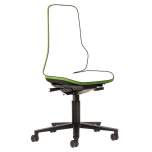 Bimos 9563-9999-3280. Neon 2 work chair with castors Flexband green, permanent contact