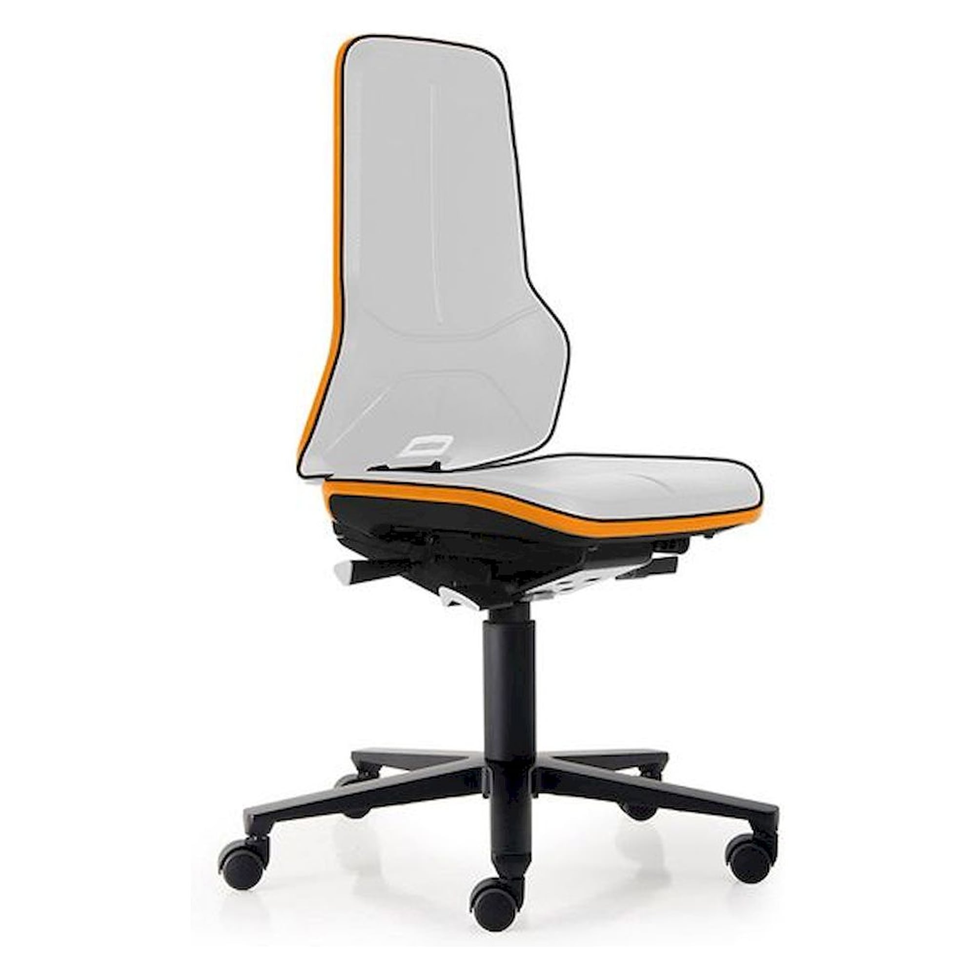 Bimos 9563E-9999-3279. ESD Chair Neon 2 with castors Flexband orange, permanent contact