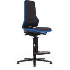 Bimos 9571E-9801-3277-807. ESD work chair NEON 3 with glides and access aid, ESD-Duotec black, Flexband blue