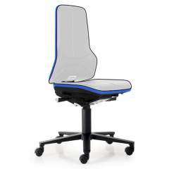 Bimos 9573E-9999-3277. ESD Chair Neon 2 with castors, Flexband blue Synchrontechnik