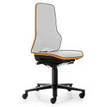 Bimos 9573E-9999-3279. ESD Chair Neon 2 with castors, Flexband orange Synchrontechnik