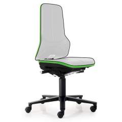 Bimos 9573E-9999-3280. ESD Chair Neon 2 with castors, Flexband green Synchrontechnik