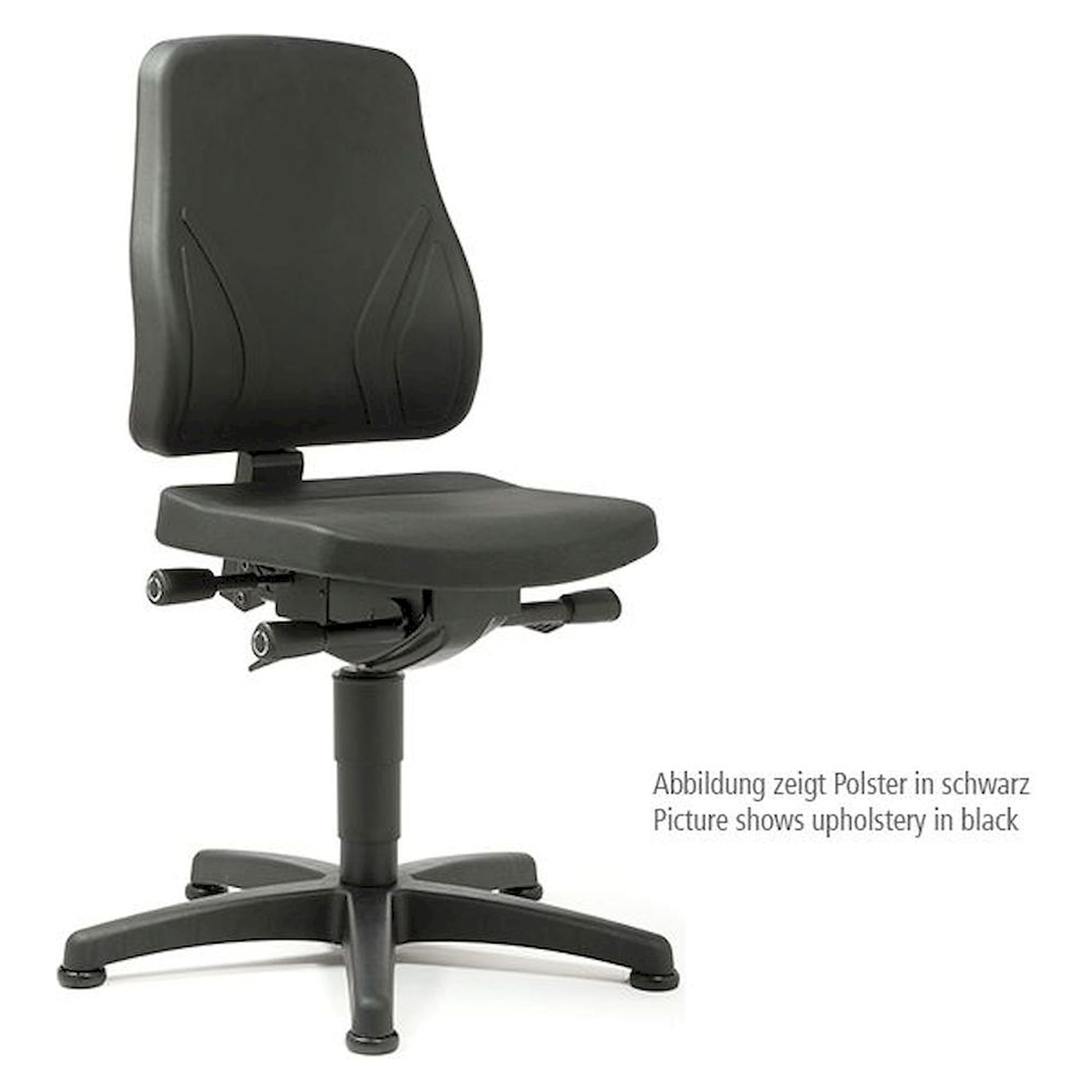 Bimos 9630-6802. All-In-One Trend 1 Arbeitsstuhl mit Gleiter, Stoff Duotec blau