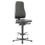 Bimos 9641-2571. Work chair All-In-One Highline 3, glider and foot ring, imitation leather black