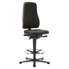 Bimos 9641-6801. Work chair All-In-One Highline 3, glider and foot ring, fabric Duotec black