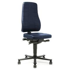 Bimos 9643-6902. Work chair All-In-One Highline 2, castors, imitation leather blue