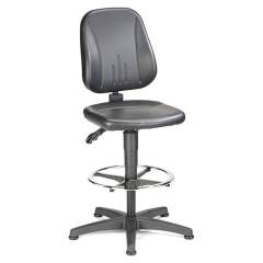 Bimos 9651-0551. Work chair Unitec 3, with glider and foot ring, imitation leather black