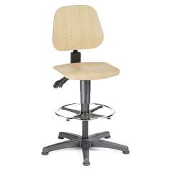 Bimos 9651-3000. Work chair Unitec 3, with glider and foot ring, beech plywood