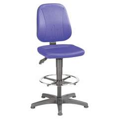 Bimos 9651-CI02. Work chair Unitec 3, with glider and foot ring, fabric upholstery blue