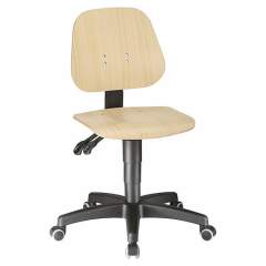 Bimos 9653-3000. Work chair Unitec 2 with castors, beech natural lacquered