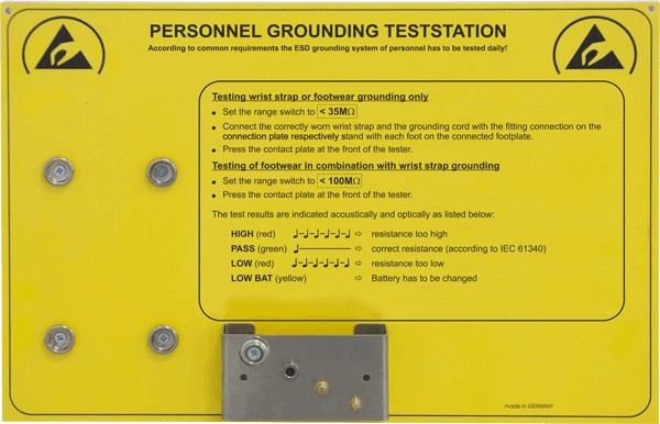 Plaque murale pour combimètre Safe-STAT - A1-ESD C-100-1435