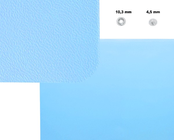 Tapis de table ESD Alfaplan S, 600 x 900 mm, bleu clair, bouton-pression 2 x 4,5 mm - A1-ESD C-184-110H-45